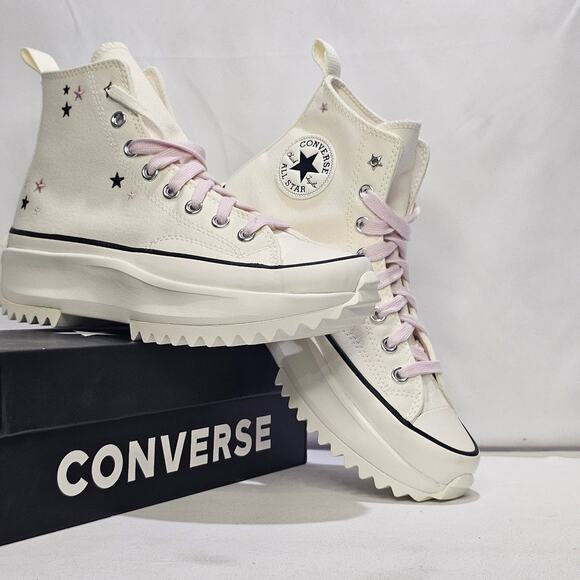 Converse Women's Run Star Hike Platform Embroidered Stars Size 8.5 A12205C NWT - Picture 1 of 10